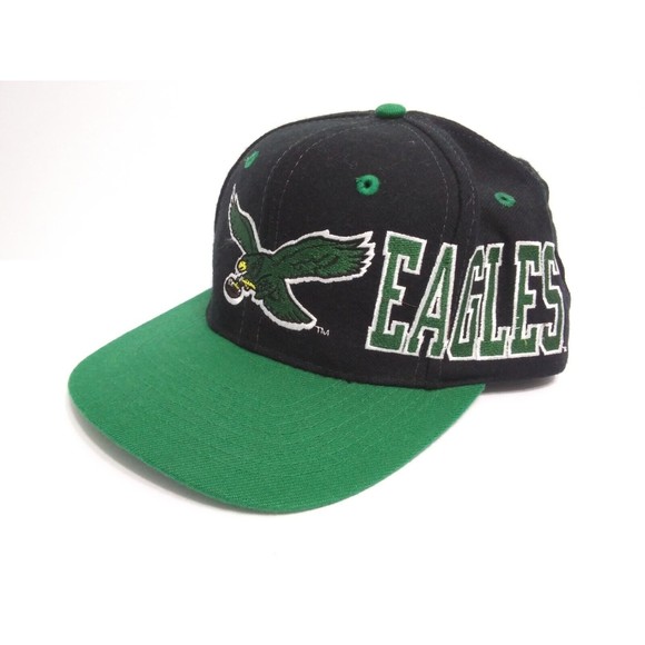 Philadelphia Eagles Apex One Snapback Vintage 90s Hat Cap NFL Black Green - Picture 3 of 11